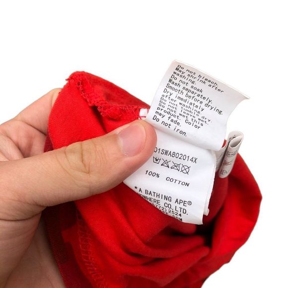 A Bathing Ape Bape X Champion T Shirt Red Camo Small - Picture 8 of 16